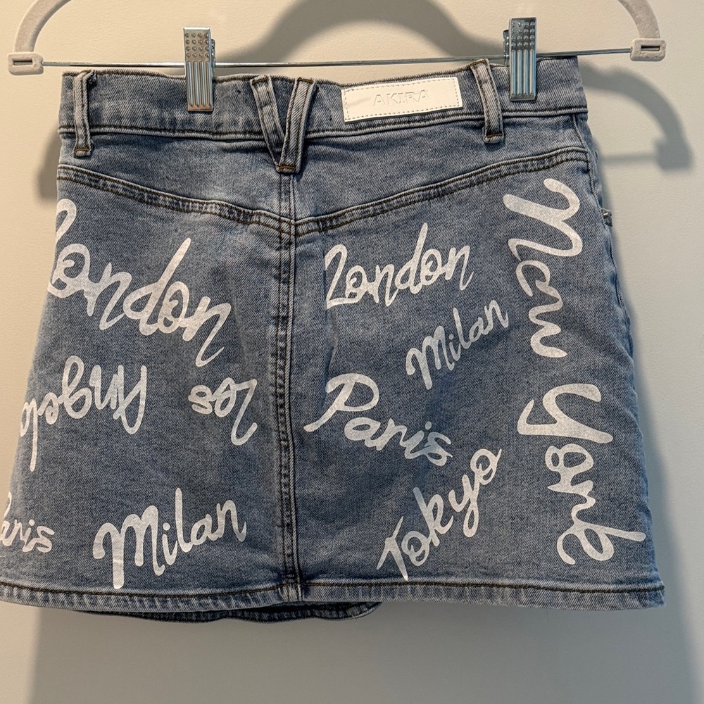 Represent Wrap Denim Mini Skirt - Picture 4 of 4
